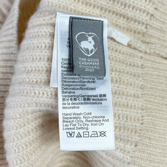 J.Crew Ribbed Cashmere Oversized Crewneck Sweater Ivory Size XS - Picture 7 of 8